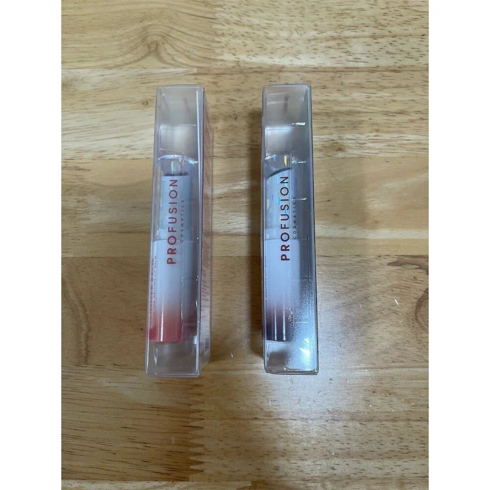 Profusion Glimmer Balm Hydrating Melting Lip Balm Duo Coral & Caramel 2pk